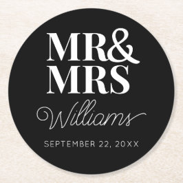 ミセス・リハーサルエレガント婚約パーティクラシック ラウンドペーパーコースター