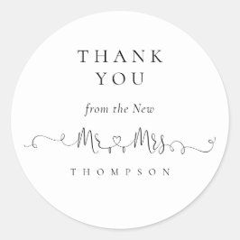 ミセス・リングや輪ハートス結婚・スクリプト ラウンドシール