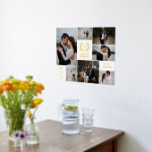 ミセス・リース・モノグラム・ホワイト氏結婚の写真コラージュ 箔ポスター (レイダウン (キッチン))