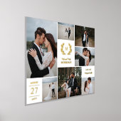 ミセス・リース・モノグラム・ホワイト氏結婚の写真コラージュ 箔ポスター (レイダウン)