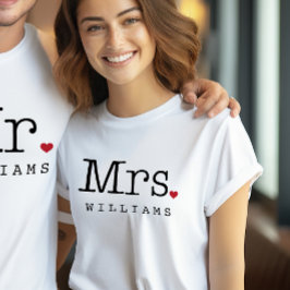 ミセス・ヴィンテージ・ブラックパーソナライズされたズ結婚・モノグラム トライブレンドＴシャツ