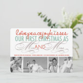 ミセス・初めてのクリスマス・フォト・コラージュ結婚ズ シーズンカード (スタンド正面)