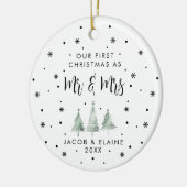 ミセス・初めてのクリスマス 結婚した セラミックオーナメント (左)