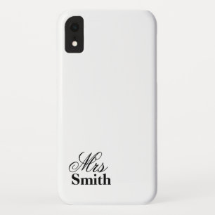ミセス 名前入り ホワイト ブラック iPhone XRケース