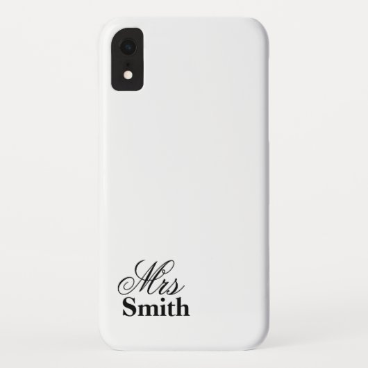ミセス 名前入り ホワイト ブラック Case-Mate iPhoneケース (裏面)