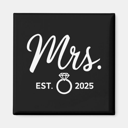 ミセス・婚約・ティー・たった今結婚しました結婚ズ マグネット (正面)