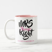 ミセス・常時その名前のおもしろい ツートーンマグカップ (左)