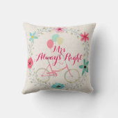 ミセス・常時右青コーラルピンクフローラリース クッション (裏面)