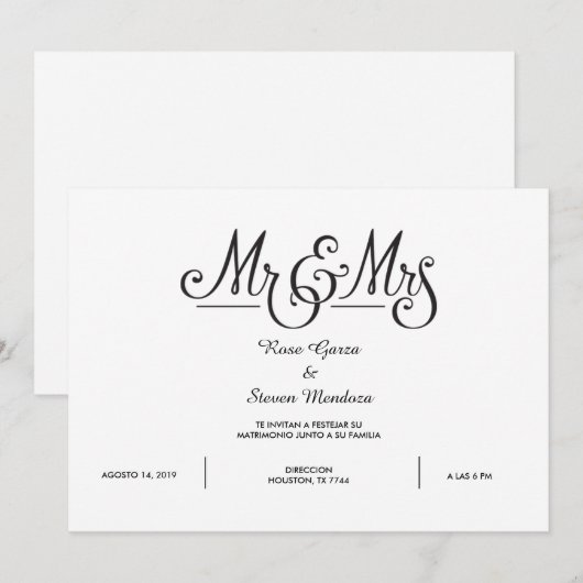 ミセス・招待状 招待状 (正面/裏面)