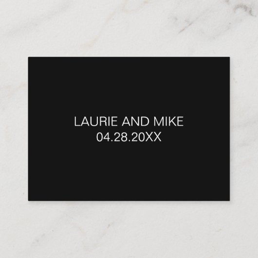 ミセス・白黒結婚のゲストブックカード プレイスカード (裏面)