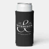 ミセス・白黒結婚式の引き出物 スリム缶クーラー (Seltzer正面)