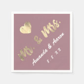 ミセス・白黒・ネーム・ハート・メイヴ スタンダードカクテルナプキン (正面)