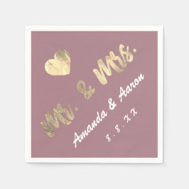 ミセス・白黒・ネーム・ハート・メイヴ スタンダードカクテルナプキン