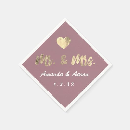 ミセス・白黒・ネーム・ハート・メイヴ スタンダードカクテルナプキン (角)