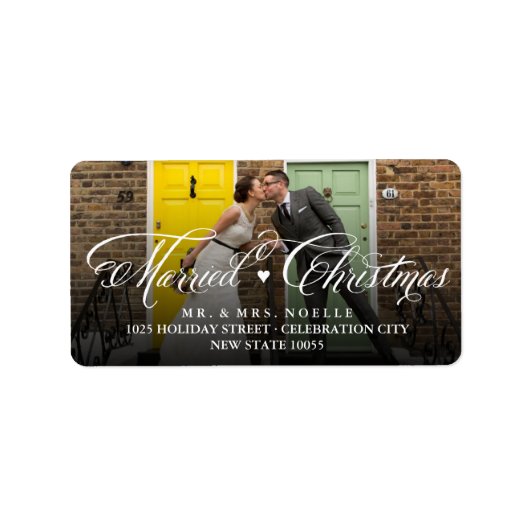 ミセス・結婚した初めてのクリスマスフォト結婚ズ ラベル (正面)
