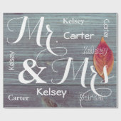 ミセス/結婚アニバーサリーパーソナライズされたズ ラッピングペーパー (フラット)