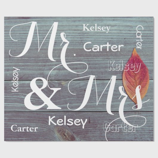 ミセス/結婚アニバーサリーパーソナライズされたズ ラッピングペーパー (フラット)