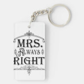 ミセスALWAYS RIGHTヴィンテージデコ装飾クラシック キーホルダー (裏面)