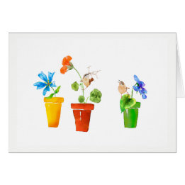 ミソサザイおよび植木鉢