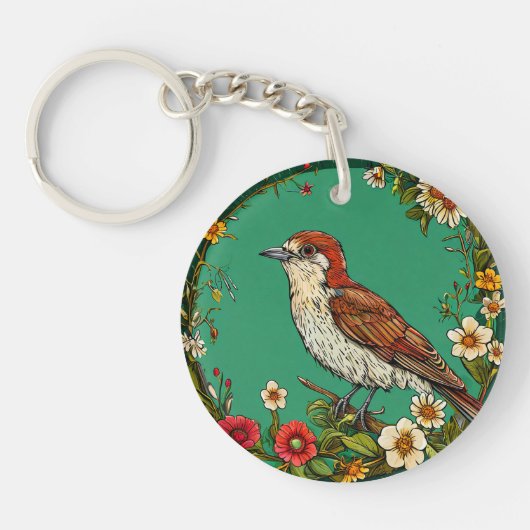 🐦 ミソサザイの花園バードチャームギフト 🐦 キーホルダー (正面)
