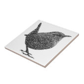 ミソサザイ(白黒) タイル (側面)