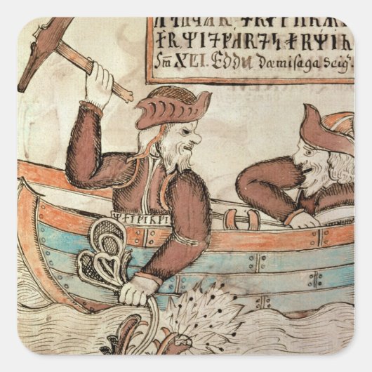 ミダガードのヘビのためのトール魚釣り スクエアシール (正面)