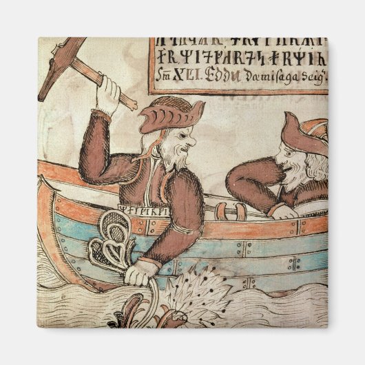 ミダガードのヘビのためのトール魚釣り マグネット (正面)