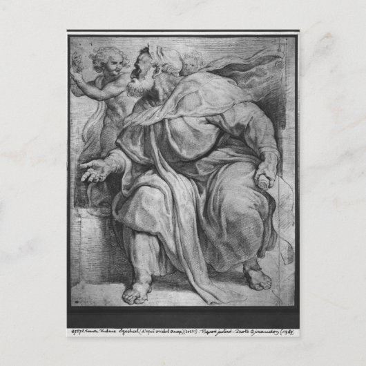 ミチャンゲロ・ブオナローティの後の預言者エゼキエル ポストカード (正面)