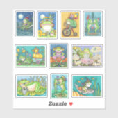 ミッおもしろいクフロッグ間抜けアートキャラクタープラスホリデー シール (シート)