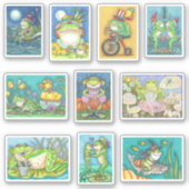 ミッおもしろいクフロッグ間抜けアートキャラクタープラスホリデー シール (正面)