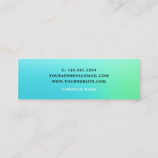 ミッエレガントグラデーションントのラッシュとブローズの手書き スキニー名刺 (裏面)