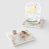 ミッエレガントズとミセスと結婚した同じくクリスマスの最初 ストーンコースター (横)