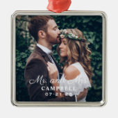 ミッエレガントズの写真結婚モノグラカスタムム メタルオーナメント (正面)