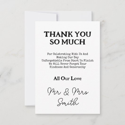 ミッエレガントズの写結婚真 サンキューカード (正面)