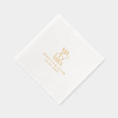 ミッエレガントズの結婚金ゴールド 箔ナプキン (右)