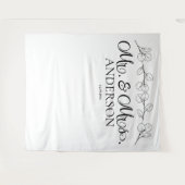 ミッエレガントズパーソナライズされた結婚の タペストリー (正面(横))