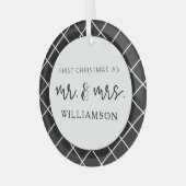 ミッエレガントズ・初めてのクリスマスの贈り結婚物 ガラスオーナメント (正面左)