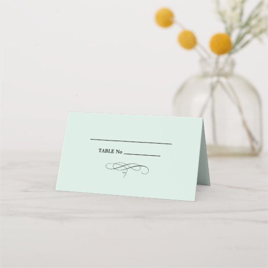 ミッエレガントト |ブラック結婚のテーブル座席表 プレイスカード (正面)