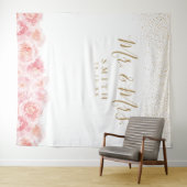 ミッエレガントト・金ゴールド・赤面フローラズ結婚 タペストリー (インサイチュ(横))