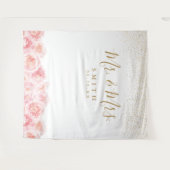 ミッエレガントト・金ゴールド・赤面フローラズ結婚 タペストリー (正面(横))