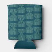 ミッエレガントドアーモダンチティール(緑がかった色)ブルーカスタムウェディング 缶クーラー (裏面)