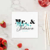 ミッエレガントパーソナライズされたトのナ結婚プキン スタンダードカクテルナプキン (インサイチュ)