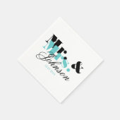 ミッエレガントパーソナライズされたトのナ結婚プキン スタンダードカクテルナプキン (角)