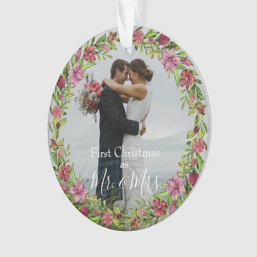 ミッカスタムトの写真初めてのクリスマス-フローラ オーナメント (正面)
