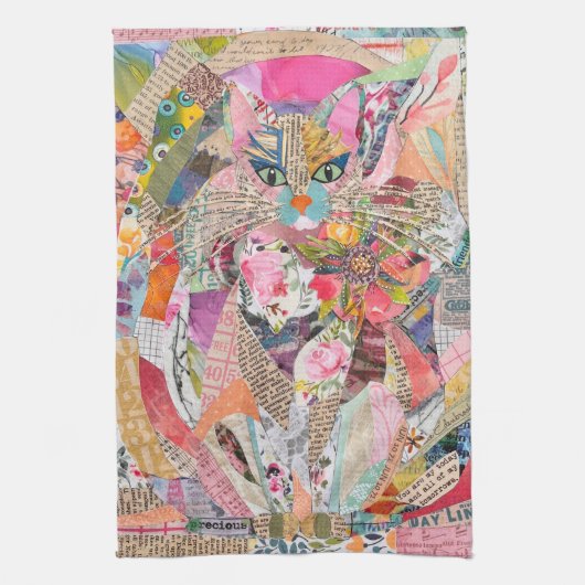 ミッカラフルクメディア紙アートキャットキッチンタオル キッチンタオル (縦)