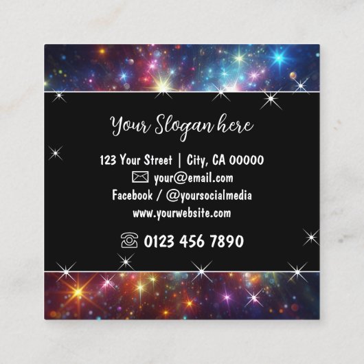 ミッカラフルスティックスカイネブラグリッタースターズ スクエア名刺 (裏面)