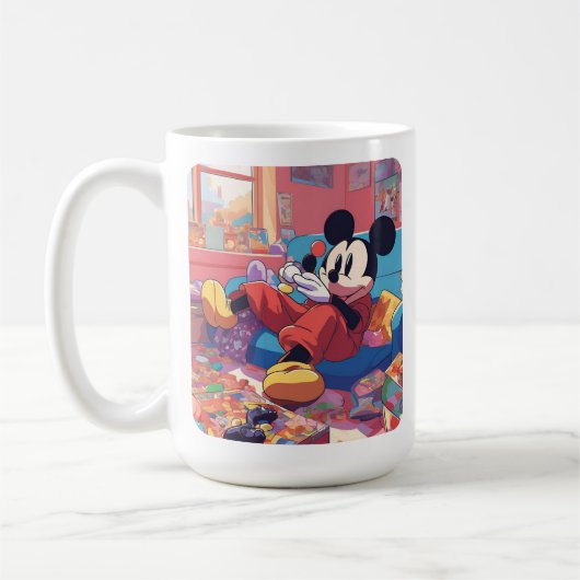 ミッキーがブレーキマグを取る コーヒーマグカップ (左)