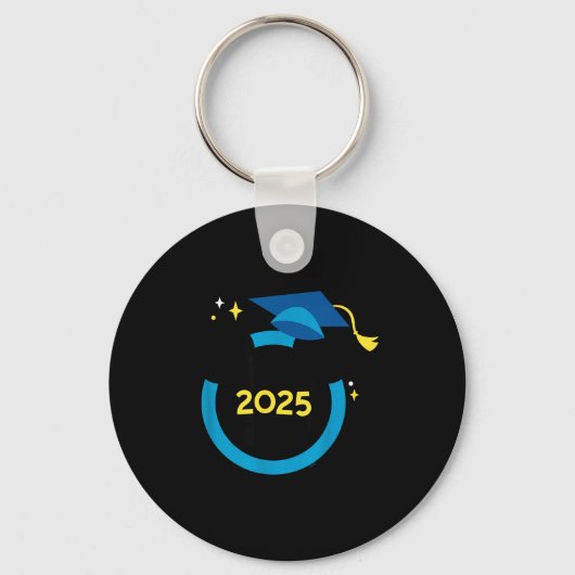 ミッキーマウス 青い卒業帽子 クラスオブ2025 キーホルダー (正面)