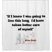 ミッキーマントル引用文オンリビング長寿 シャワーカーテン (正面)