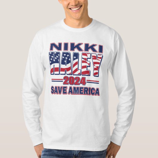 ミッキー・ヘイリー – ア救メリカ Tシャツ (正面)